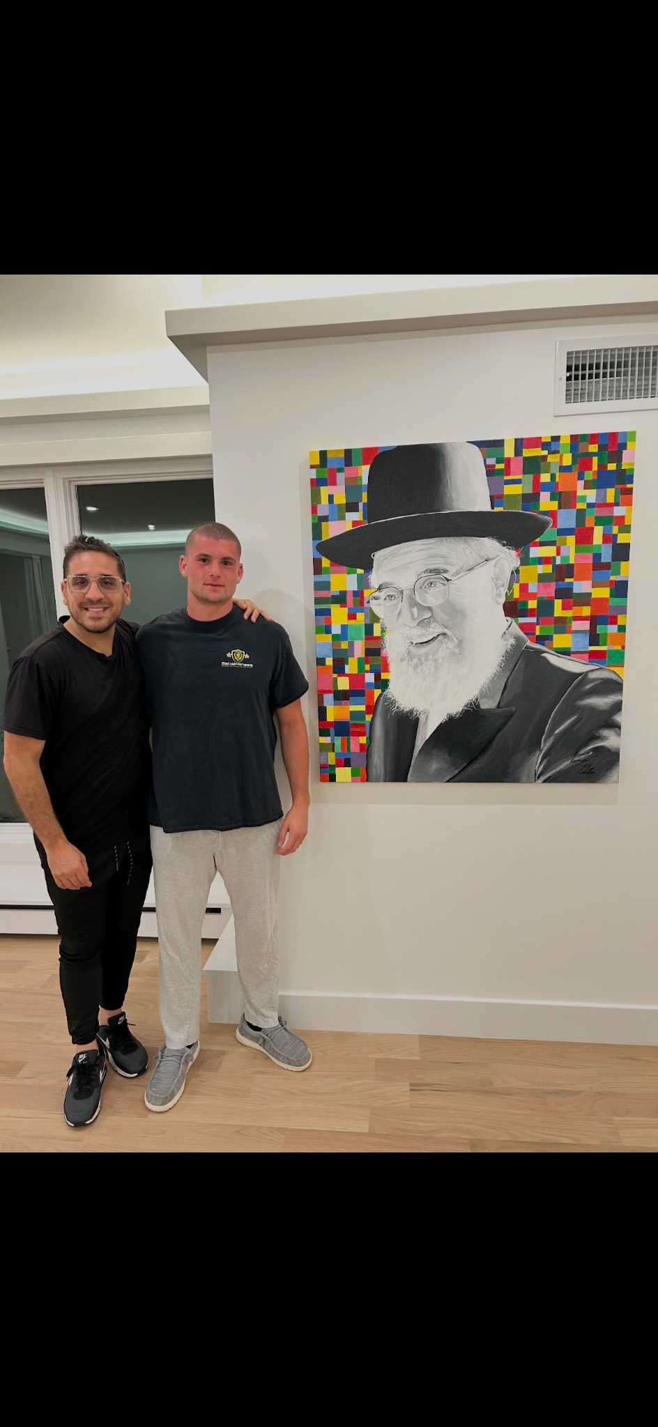 Tamir with artwork